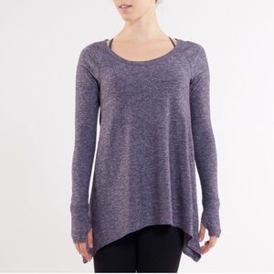 Lululemon Rehearsal Long Sleeve Asymmetrical Top Heathered Purple Spacedye 4 / 6